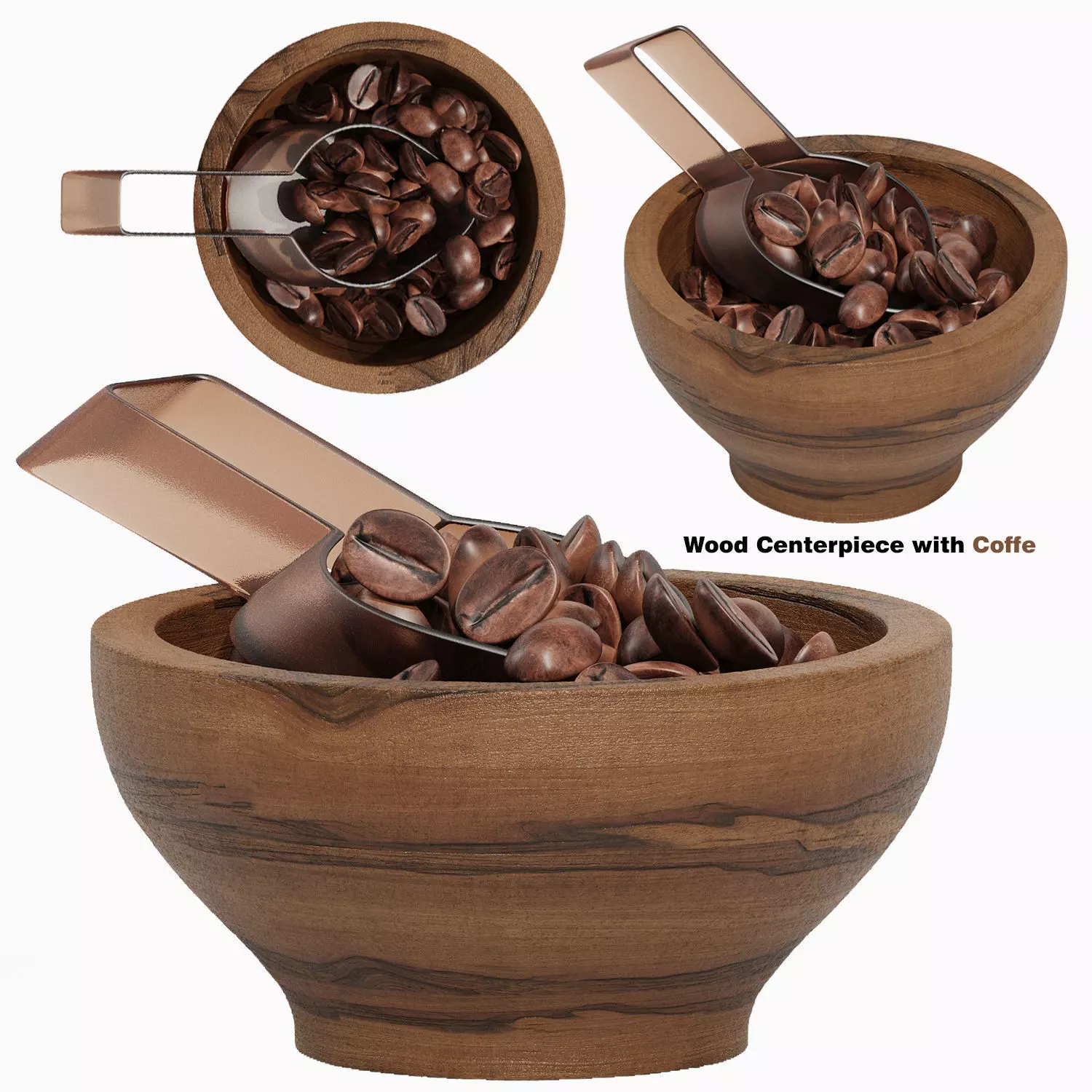 Wood Centerpiece with Coffe