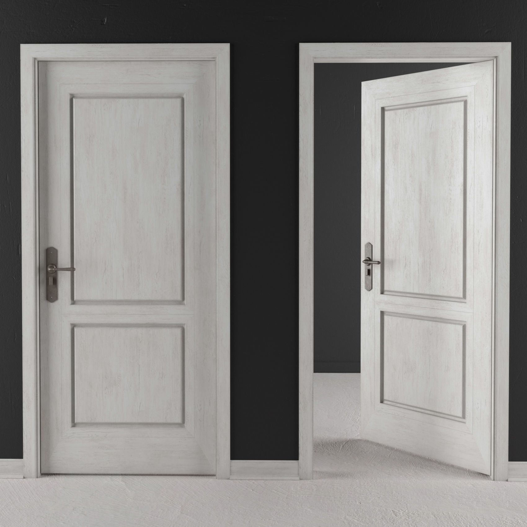 Door-Vintage two doors with walls
