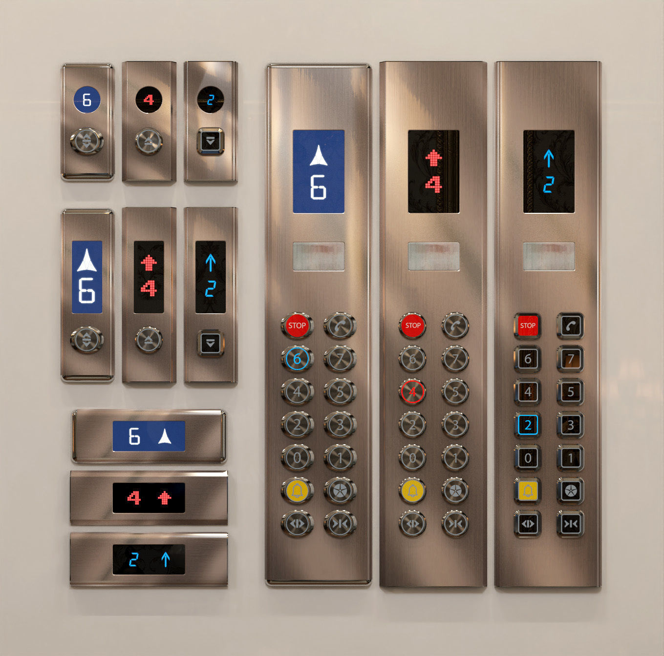 GoldenLines Elevator control panels