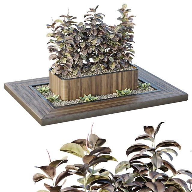 3D модель Hq Tree And Bush Garden Box Outdoor Vol 33 для категории Растения / Уличные растения - превью