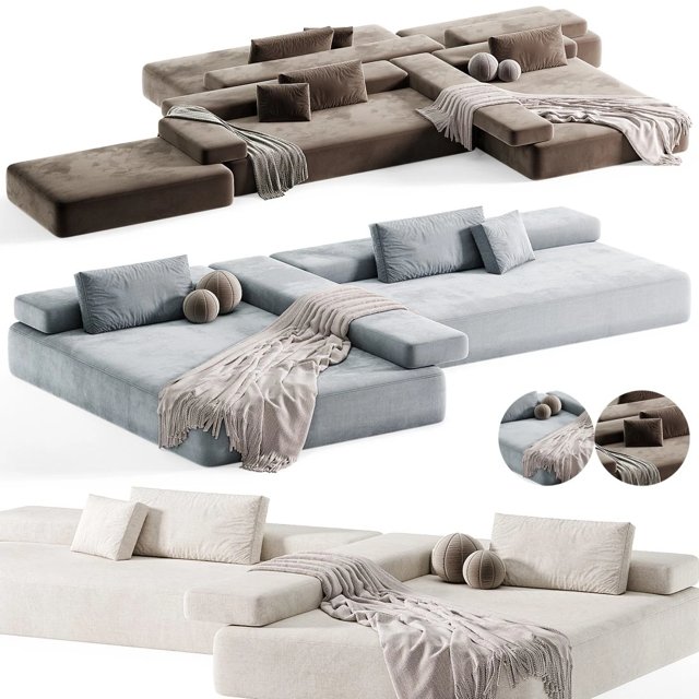 Cinder Block Scroll Sofa Modern By Wendelbo