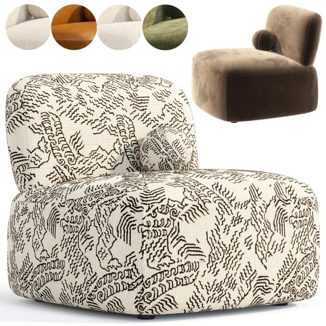 3D модель Nelvi Armchair By Divan для категории Мебель / Кресла - превью