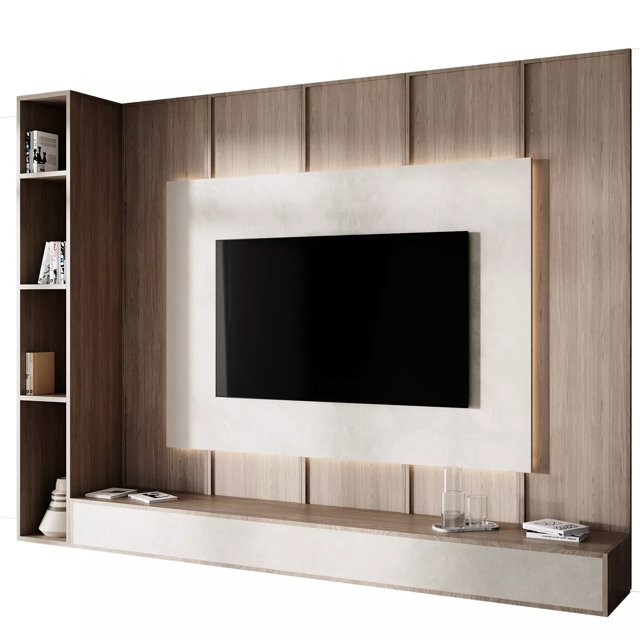 3D модель tv wall set 08 для категории Мебель / ТВ стенка - превью