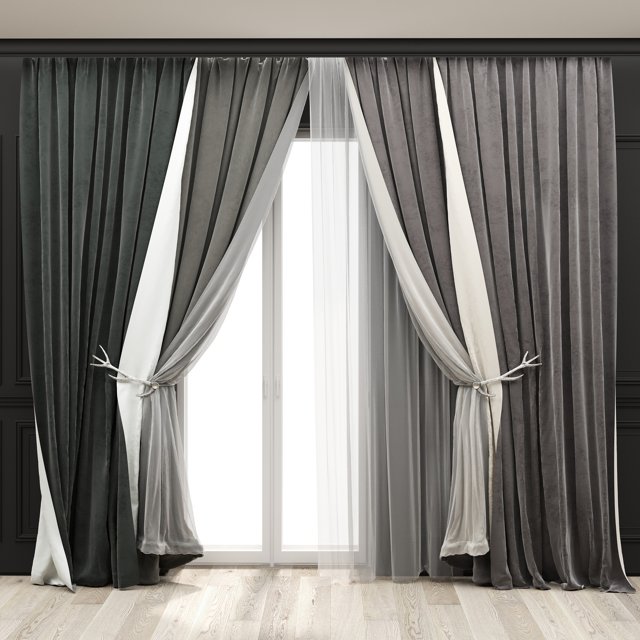 3D модель CURTAINS-524C для категории Другие модели / Шторы - превью