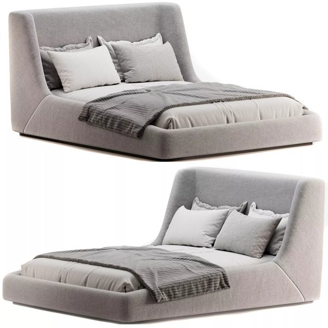 3D модель Paloma Bed Sattley Fog для категории Мебель / Кровати - превью
