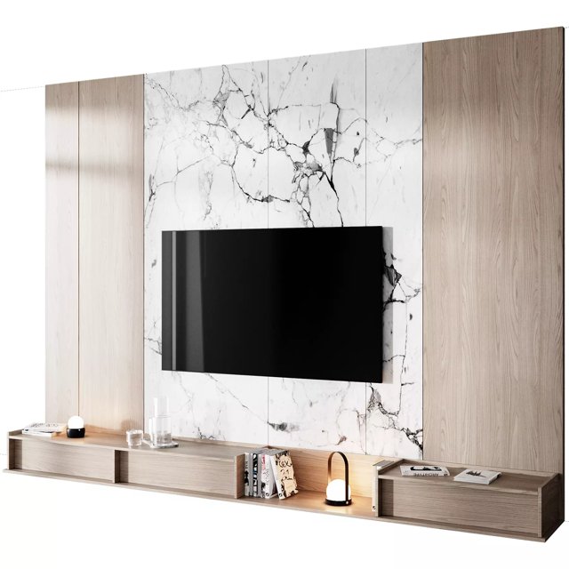 3D модель tv wall set 07 для категории Мебель / ТВ стенка - превью