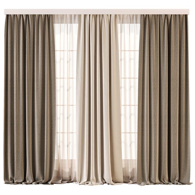 Herringbone and Sheer Curtain