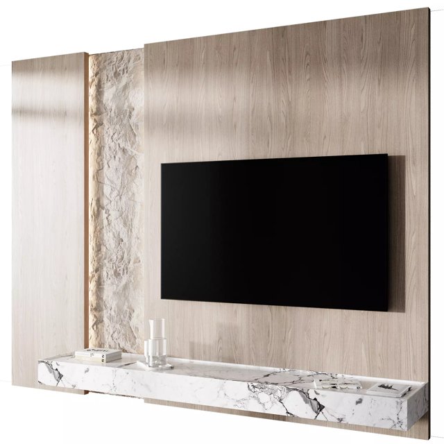 3D модель tv wall set 09 для категории Мебель / ТВ стенка - превью