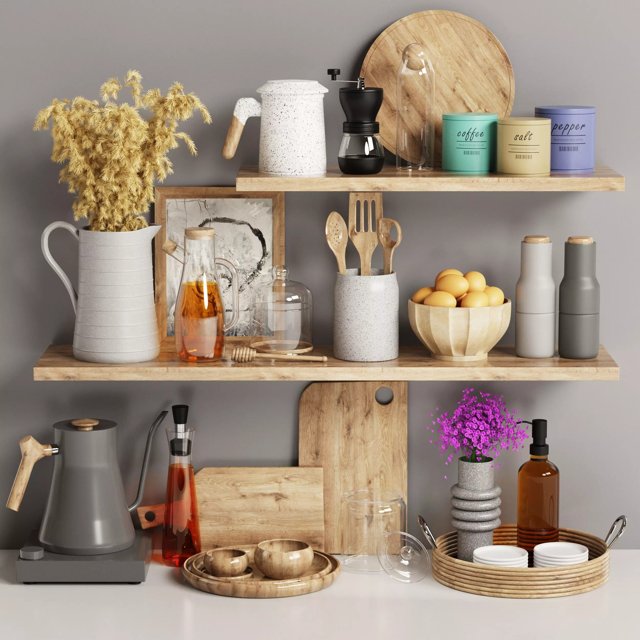 3D модель Kitchen decore set для категории Кухня / Мелочь для кухни - превью