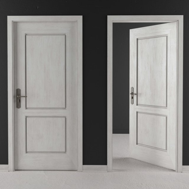 Door-Vintage two doors with walls