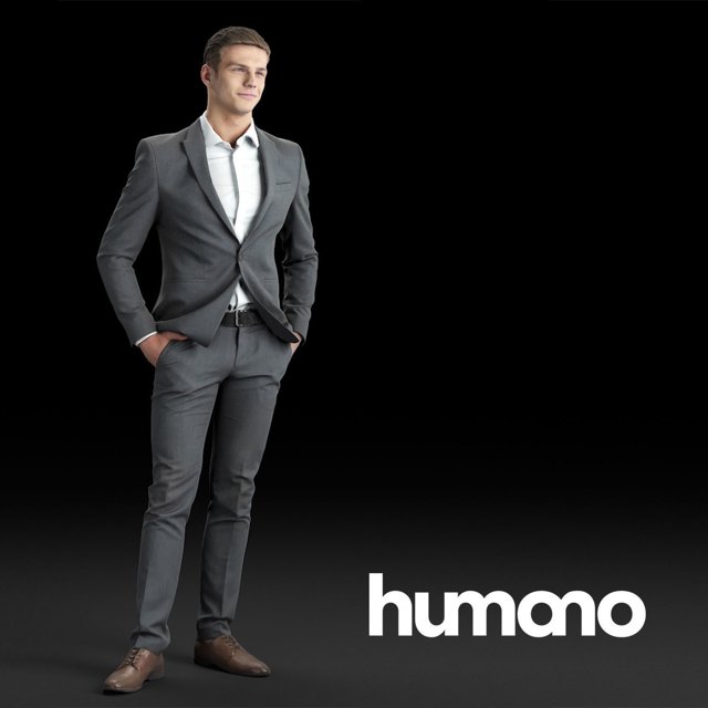 Humano Elegant business man standing and smiling 0101